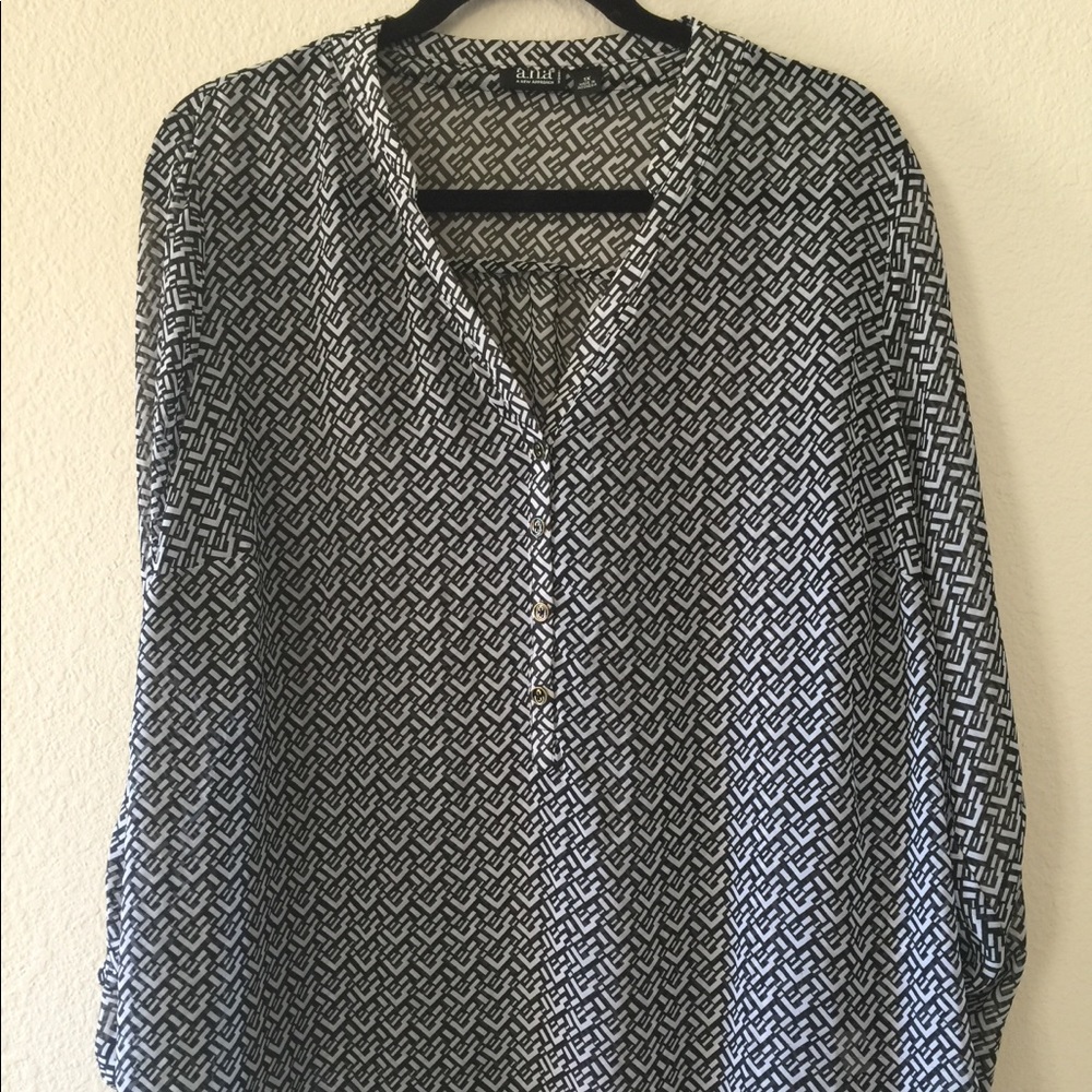 a.n.a Semi-Sheer Long Sleeved Shirt 1X